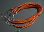 Браслет Кожаный плетеный Оранжевый #02403